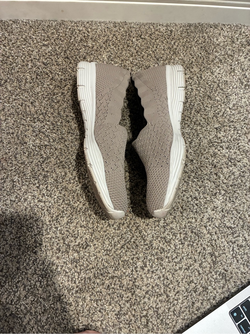 Skechers Slip-On Knit Sneakers in Light Taupe - Picture 5 of 9